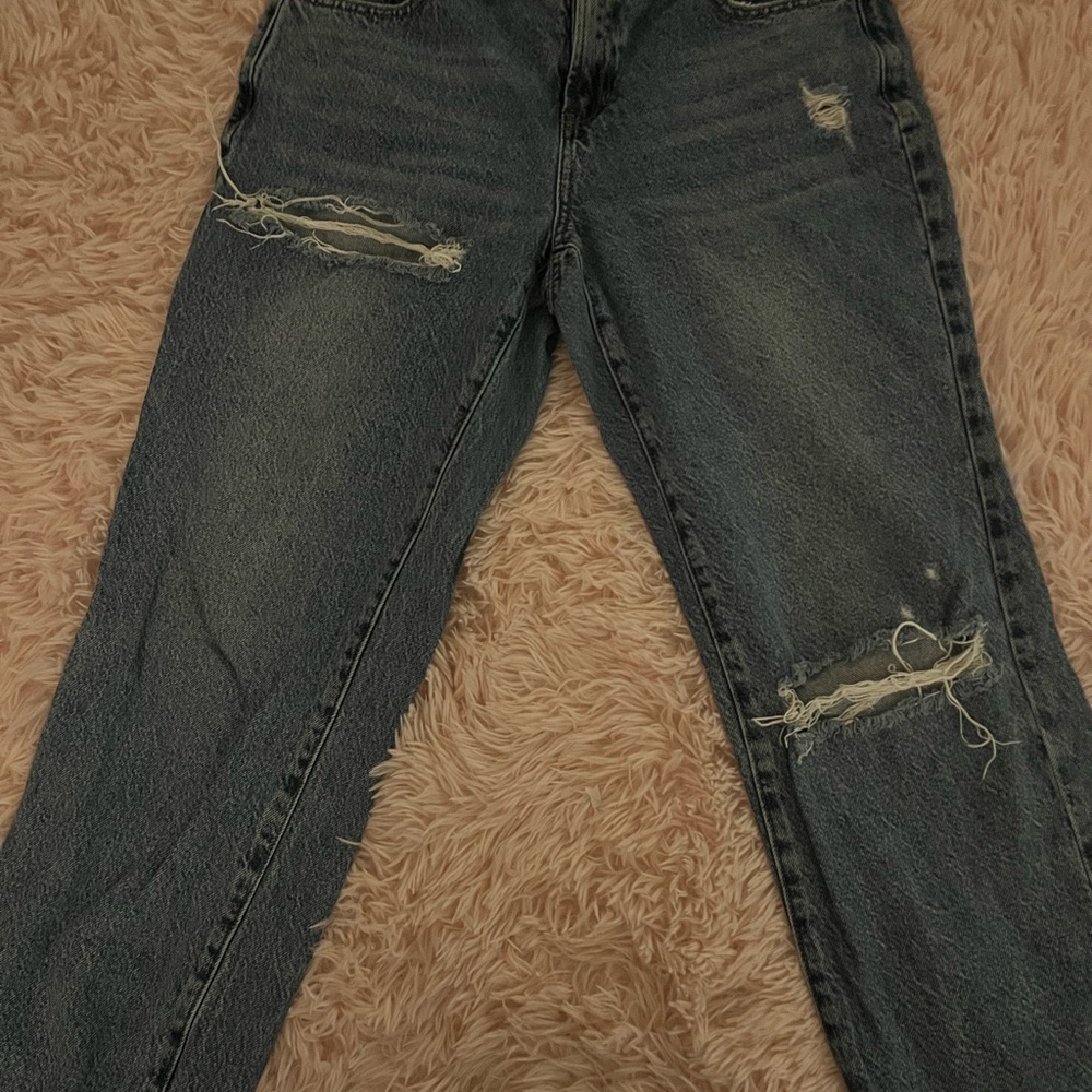 PacSun Blue Distressed Straight Leg Jeans